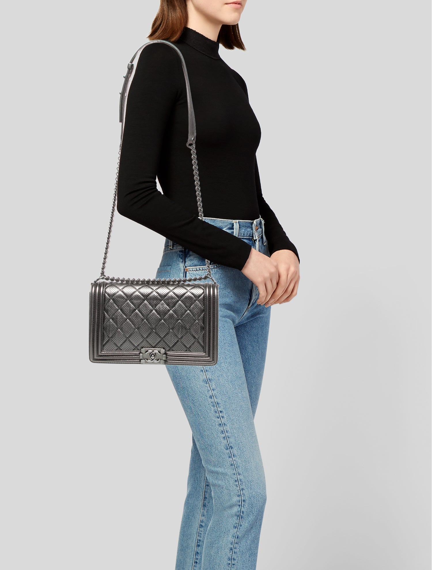 Chanel Perforated Large Boy Bag