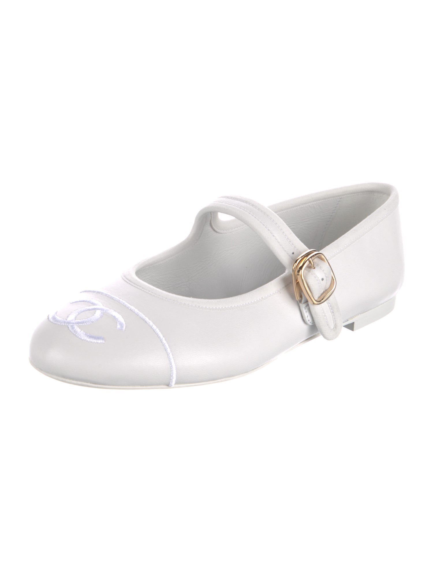 Chanel 2024 Interlocking CC Logo Mary Jane Flats w/ Tags