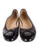 Chanel Interlocking CC Logo Leather Ballet Flats