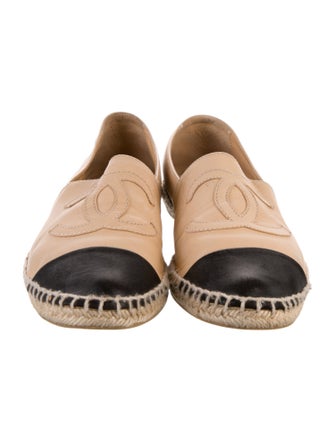 Chanel Interlocking CC Logo Leather Espadrilles