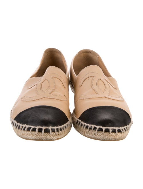 Chanel Interlocking CC Logo Leather Espadrilles