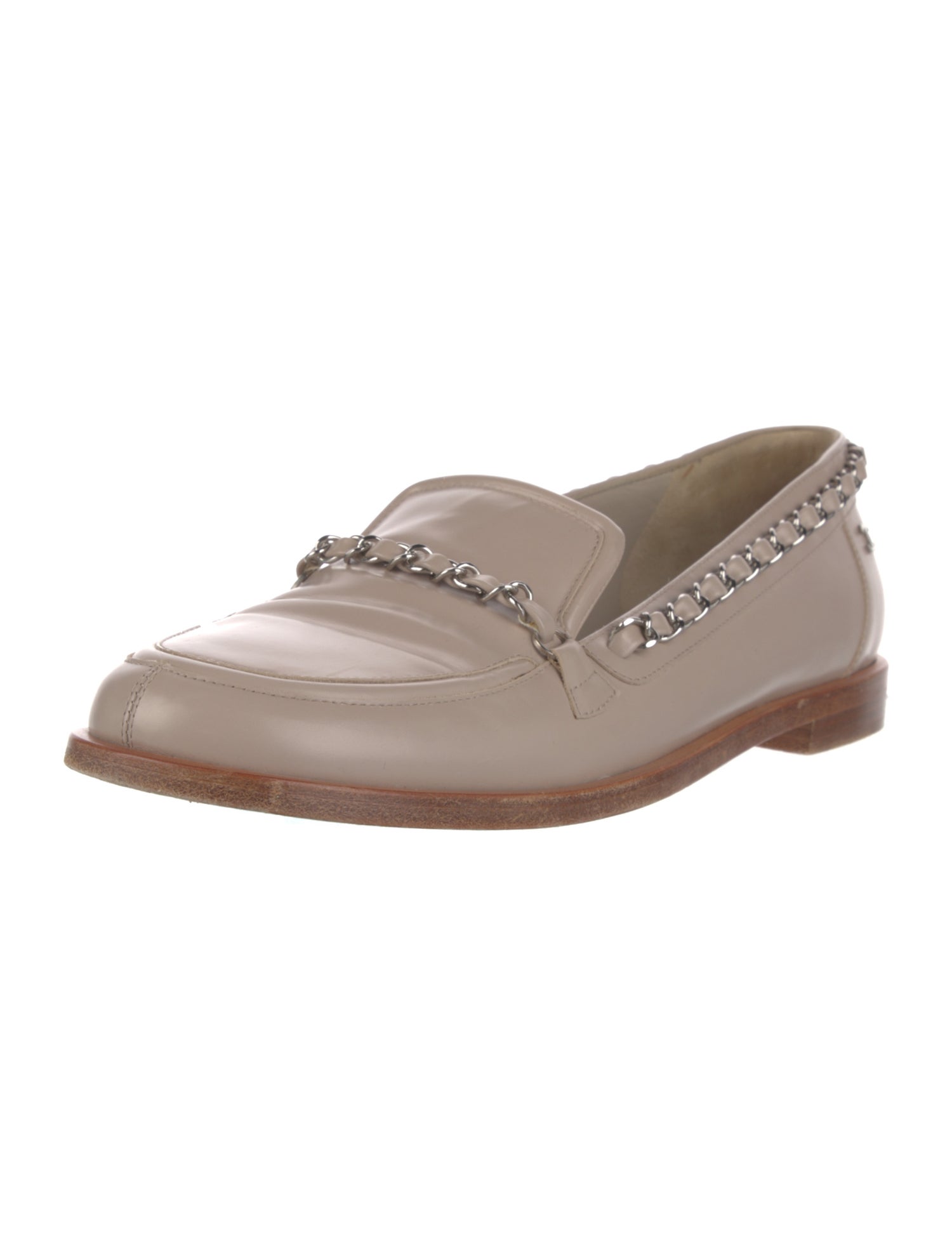 Chanel Interlocking CC Logo Leather Loafers