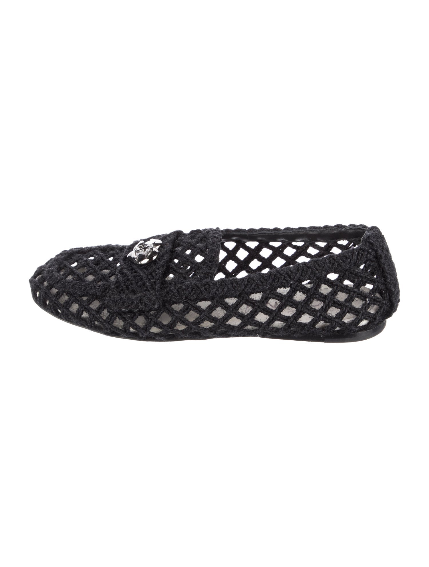 Chanel Interlocking CC Logo Raffia Ballet Flats