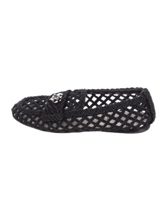 Chanel Interlocking CC Logo Raffia Ballet Flats
