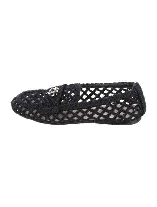 Chanel Interlocking CC Logo Raffia Ballet Flats