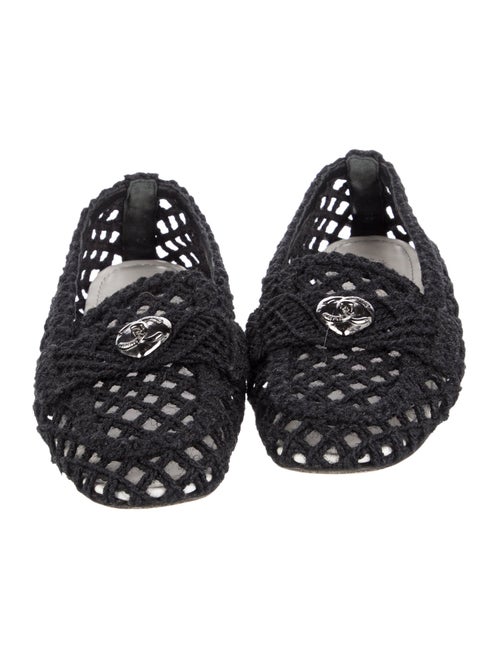 Chanel Interlocking CC Logo Raffia Ballet Flats