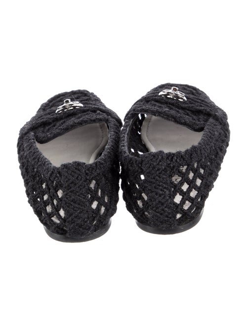 Chanel Interlocking CC Logo Raffia Ballet Flats