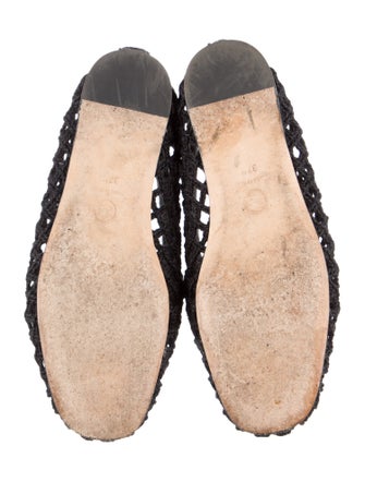Chanel Interlocking CC Logo Raffia Ballet Flats