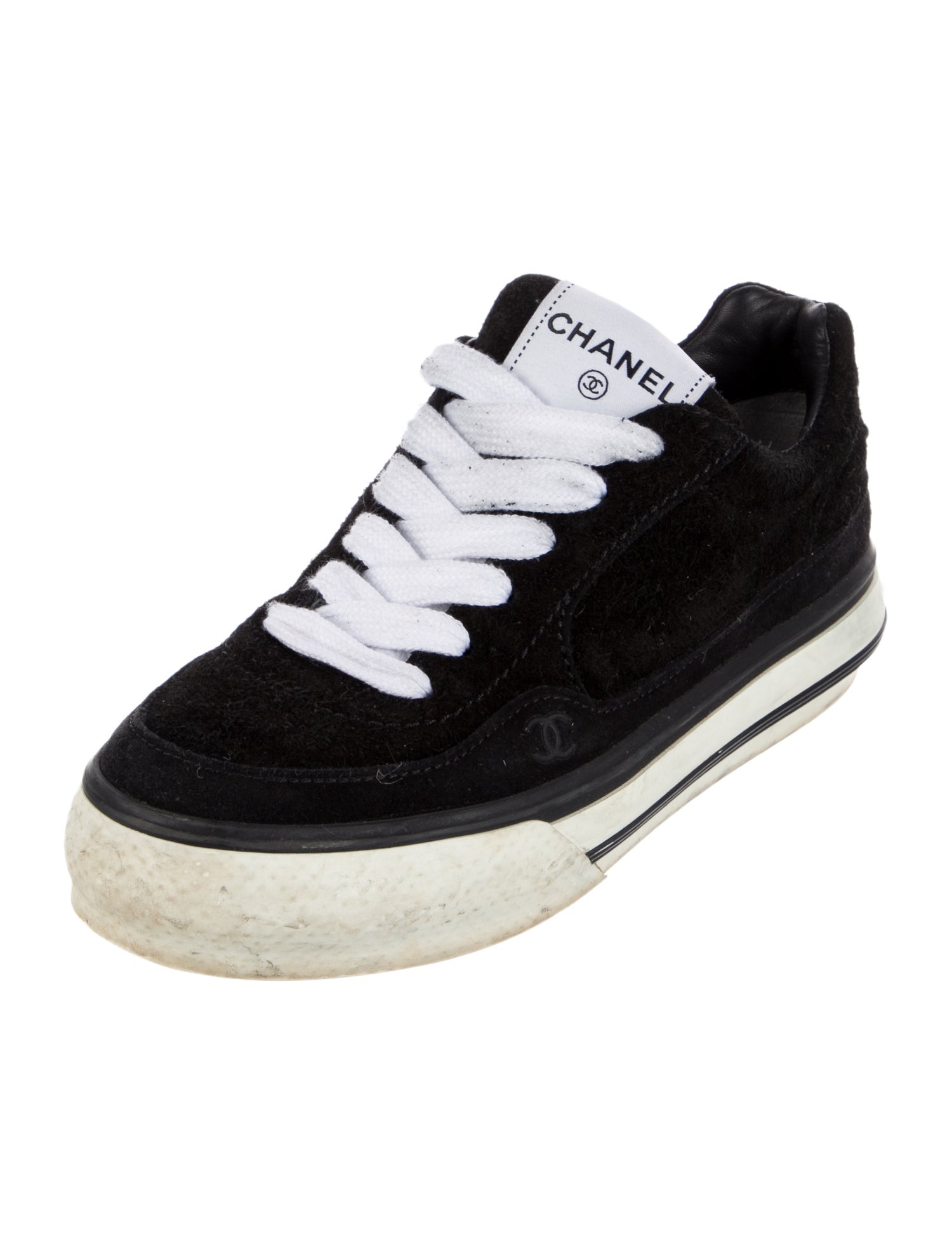 Chanel Interlocking CC Logo Suede Sneakers