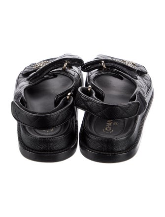 Chanel Interlocking CC Logo Leather Sandals