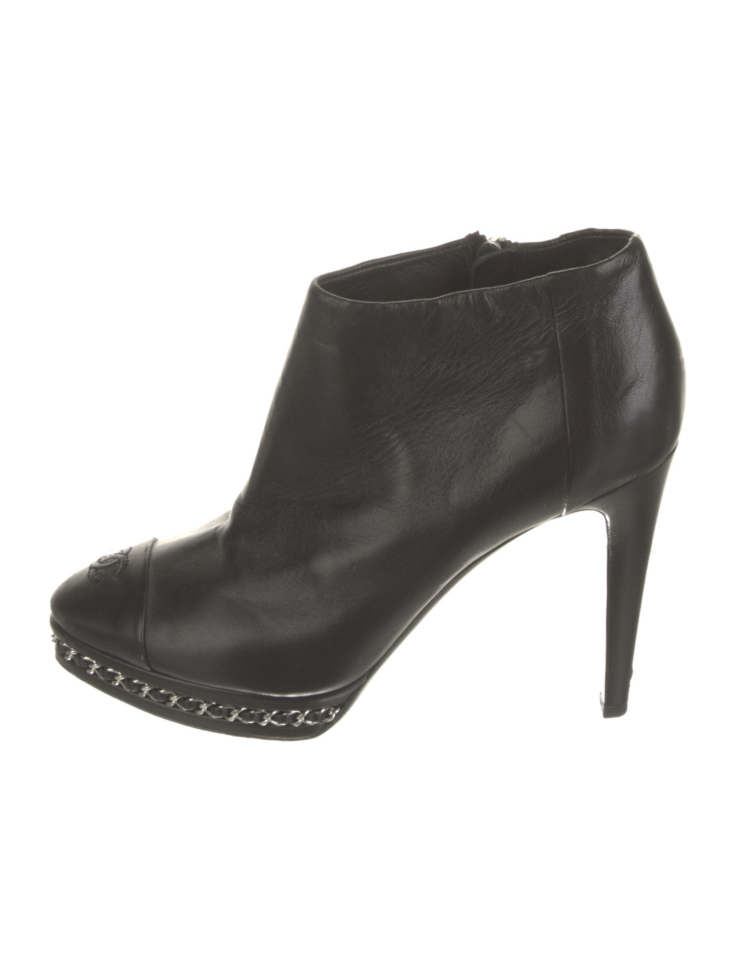 Chanel Interlocking CC Logo Leather Boots