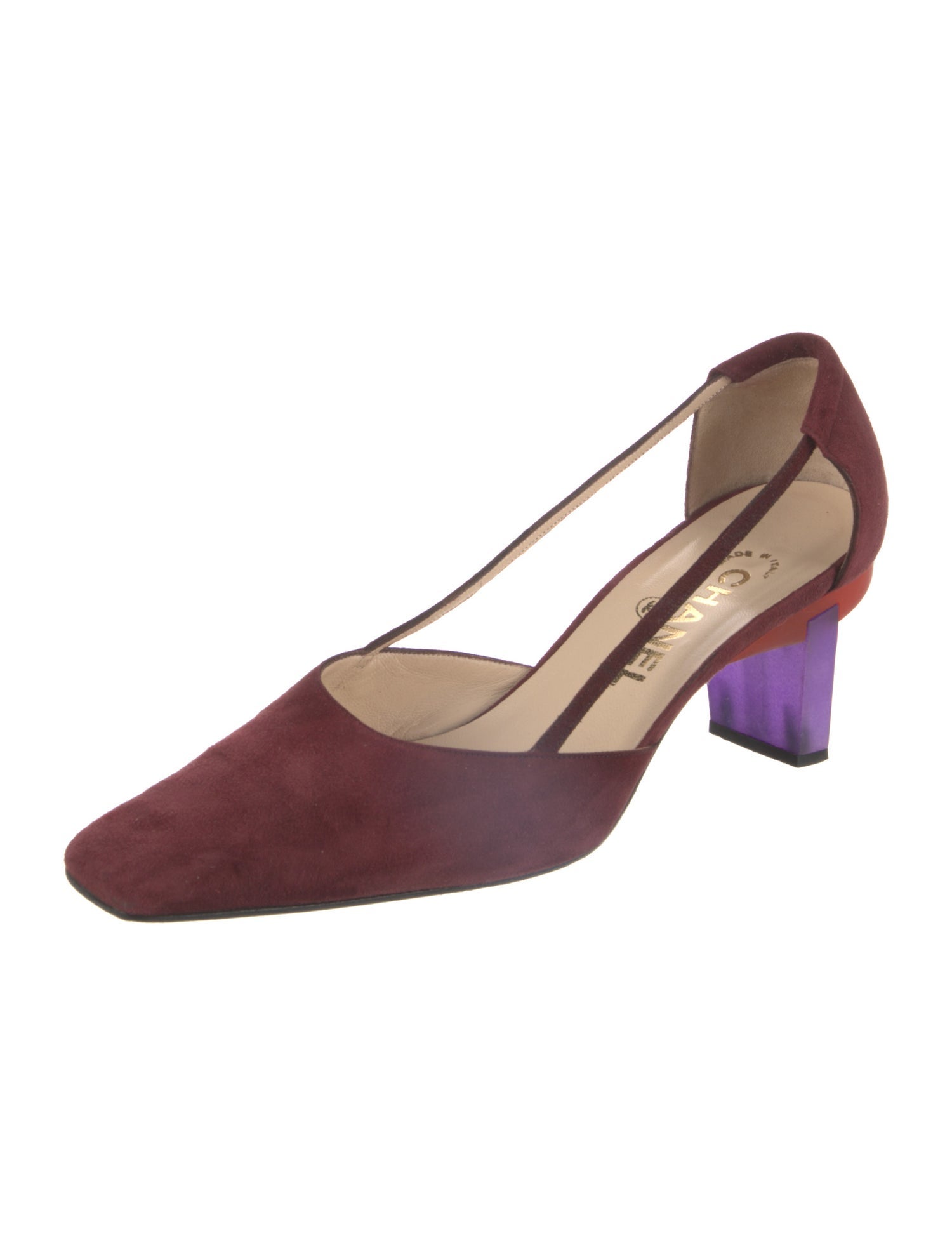 Chanel Vintage Suede Slingback Pumps