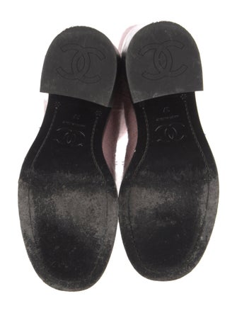 Chanel Interlocking CC Logo Tweed Rain Boots