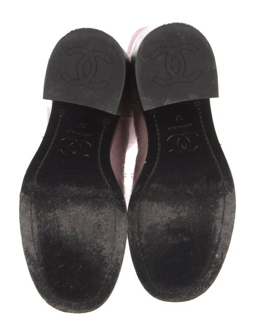 Chanel Interlocking CC Logo Tweed Rain Boots