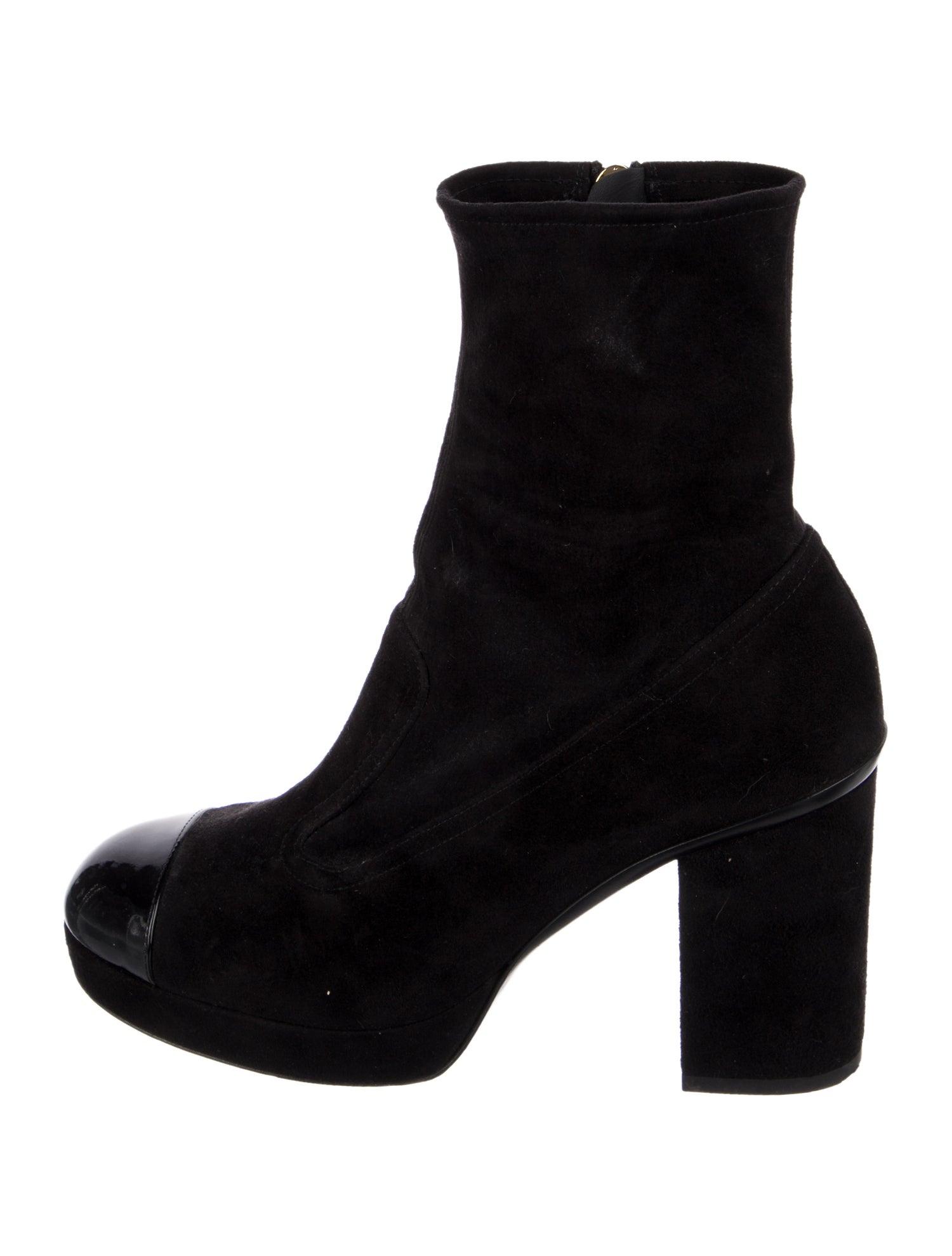 Chanel Interlocking CC Logo Suede Boots