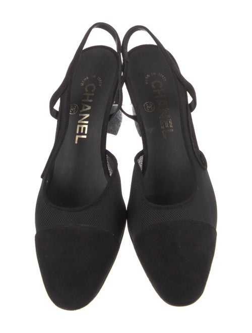 Chanel Interlocking CC Logo Mesh Slingback Pumps