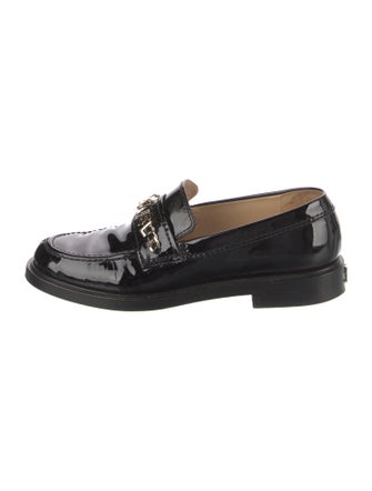 Chanel Interlocking CC Logo Patent Leather Loafers