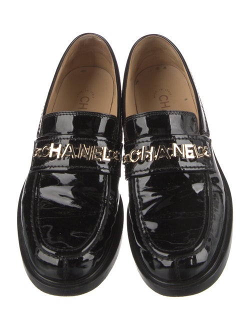 Chanel Interlocking CC Logo Patent Leather Loafers