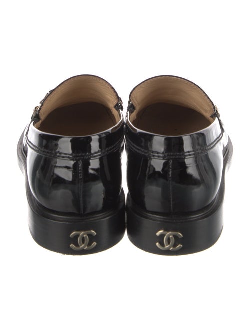 Chanel Interlocking CC Logo Patent Leather Loafers