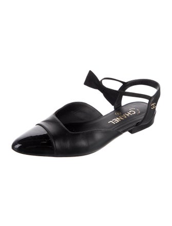 Chanel 2020 Interlocking CC Logo Slingback Flats