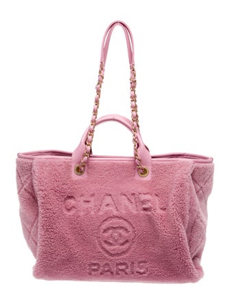 Chanel Medium Shearling Deauville Shopping Tote