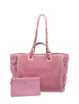Chanel Medium Shearling Deauville Shopping Tote