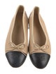 Chanel Interlocking CC Logo Leather Ballet Flats