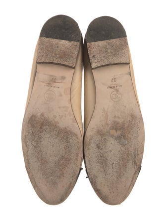 Chanel Interlocking CC Logo Leather Ballet Flats