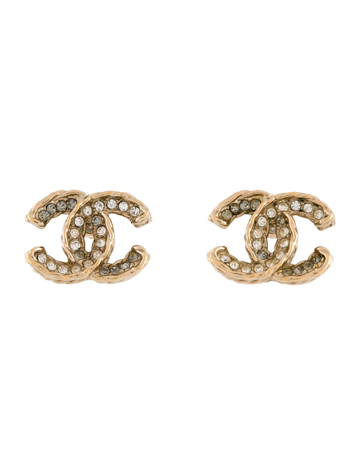 Chanel Strass CC Stud Earrings