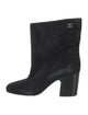 Chanel Interlocking CC Logo Suede Boots