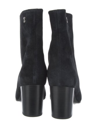 Chanel Interlocking CC Logo Suede Boots