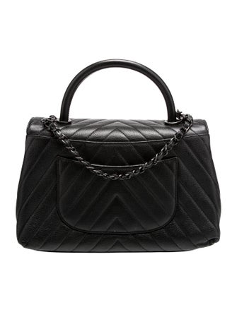 Chanel Medium So Black Chevron Coco Handle Bag