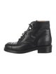 Chanel Interlocking CC Logo Leather Combat Boots