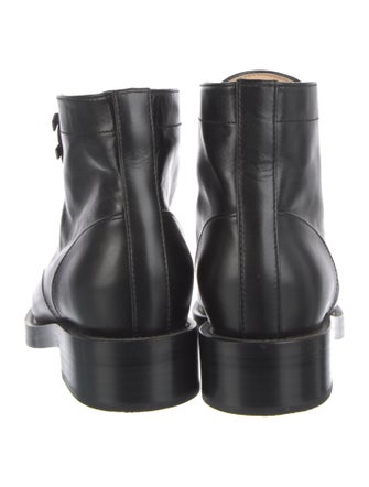 Chanel Interlocking CC Logo Leather Combat Boots
