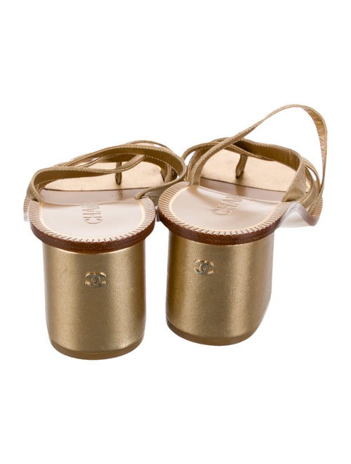 Chanel Interlocking CC Logo Leather Slides