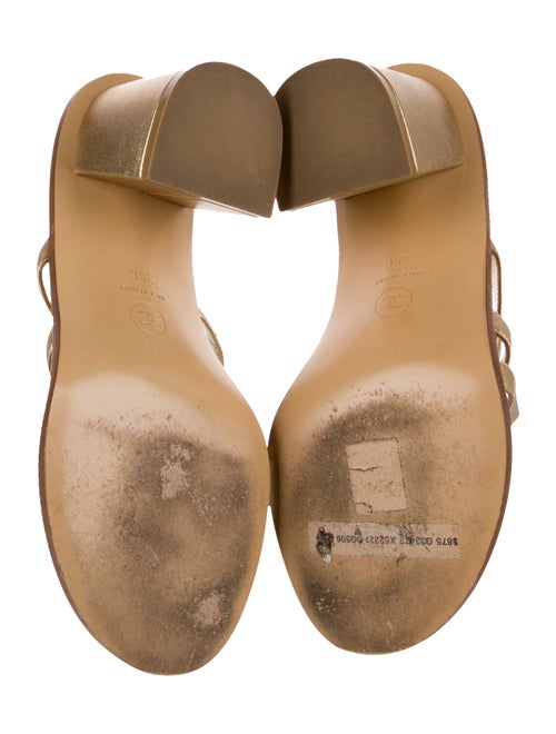 Chanel Interlocking CC Logo Leather Slides