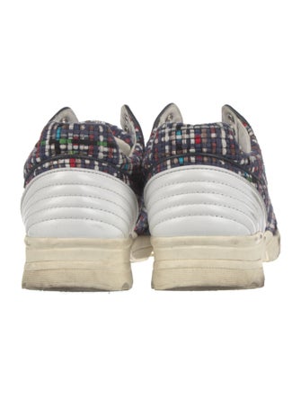 Chanel Interlocking CC Logo Tweed Sneakers