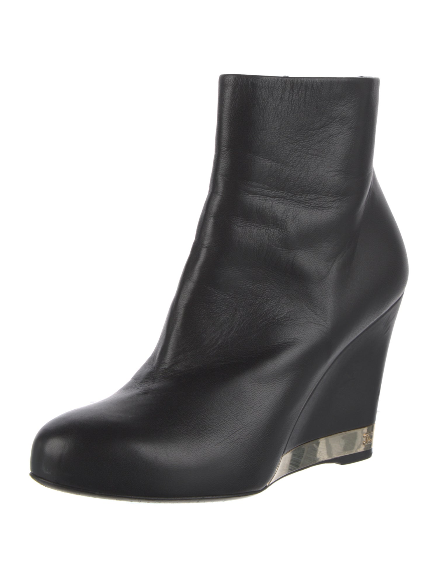 Chanel Interlocking CC Logo Leather Boots