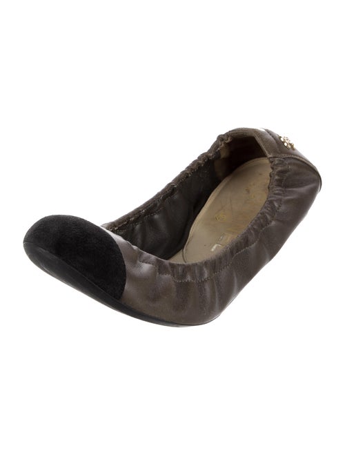 Chanel Interlocking CC Logo Leather Ballet Flats