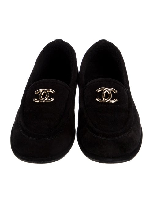 Chanel Interlocking CC Logo Suede Loafers