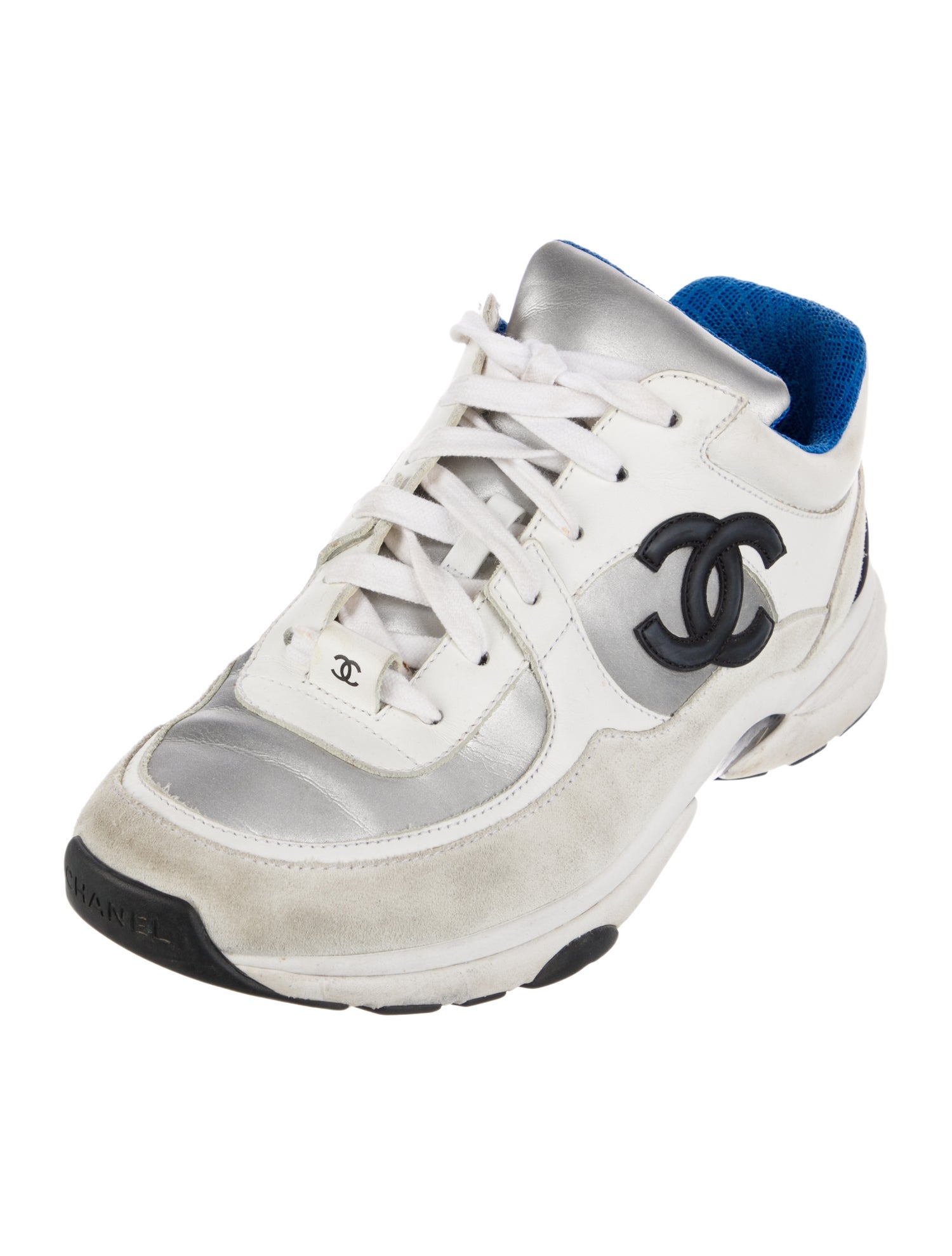 Chanel Interlocking CC Logo Leather Chunky Sneakers