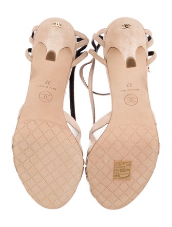 Chanel 2018 Interlocking CC Logo Slingback Sandals