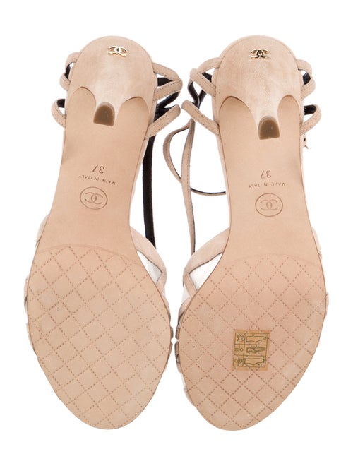 Chanel 2018 Interlocking CC Logo Slingback Sandals