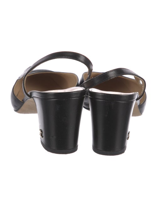 Chanel Interlocking CC Logo Goat Leather Slingback Pumps