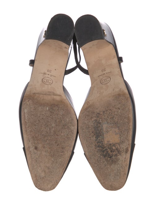 Chanel Interlocking CC Logo Goat Leather Slingback Pumps