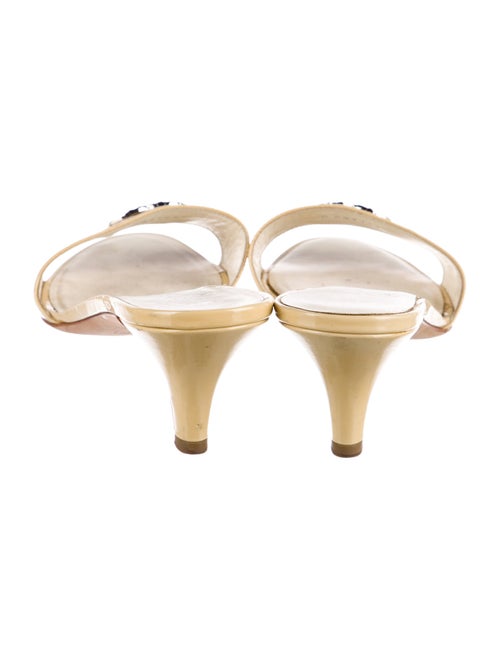 Chanel Interlocking CC Logo Patent Leather Slides