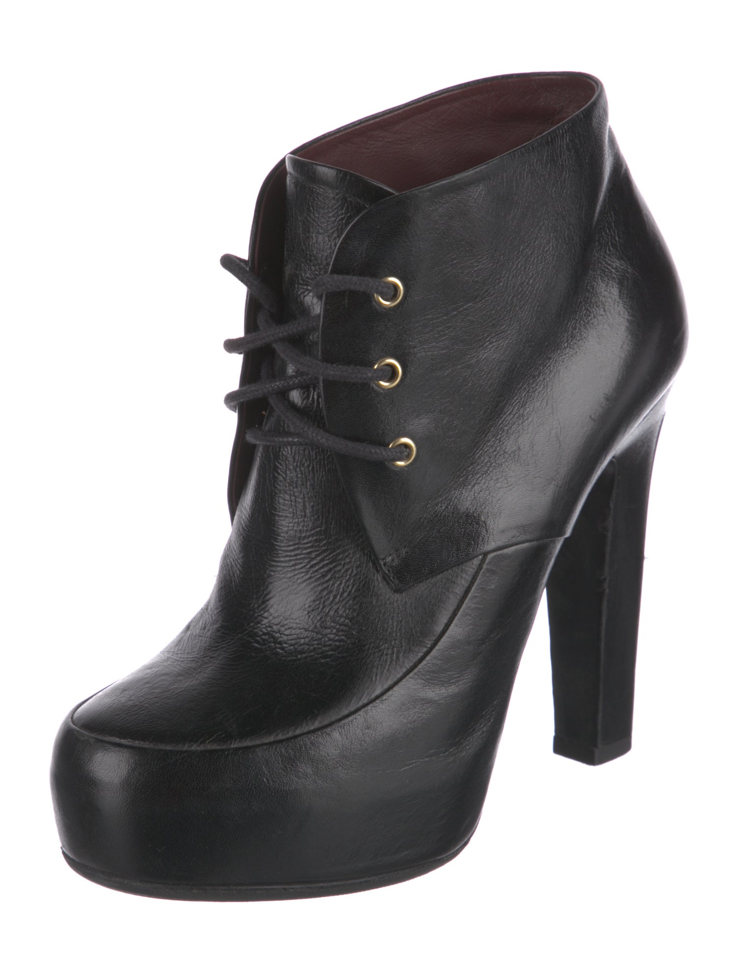 Chanel Leather Lace-Up Boots