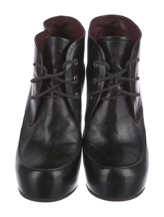 Chanel Leather Lace-Up Boots