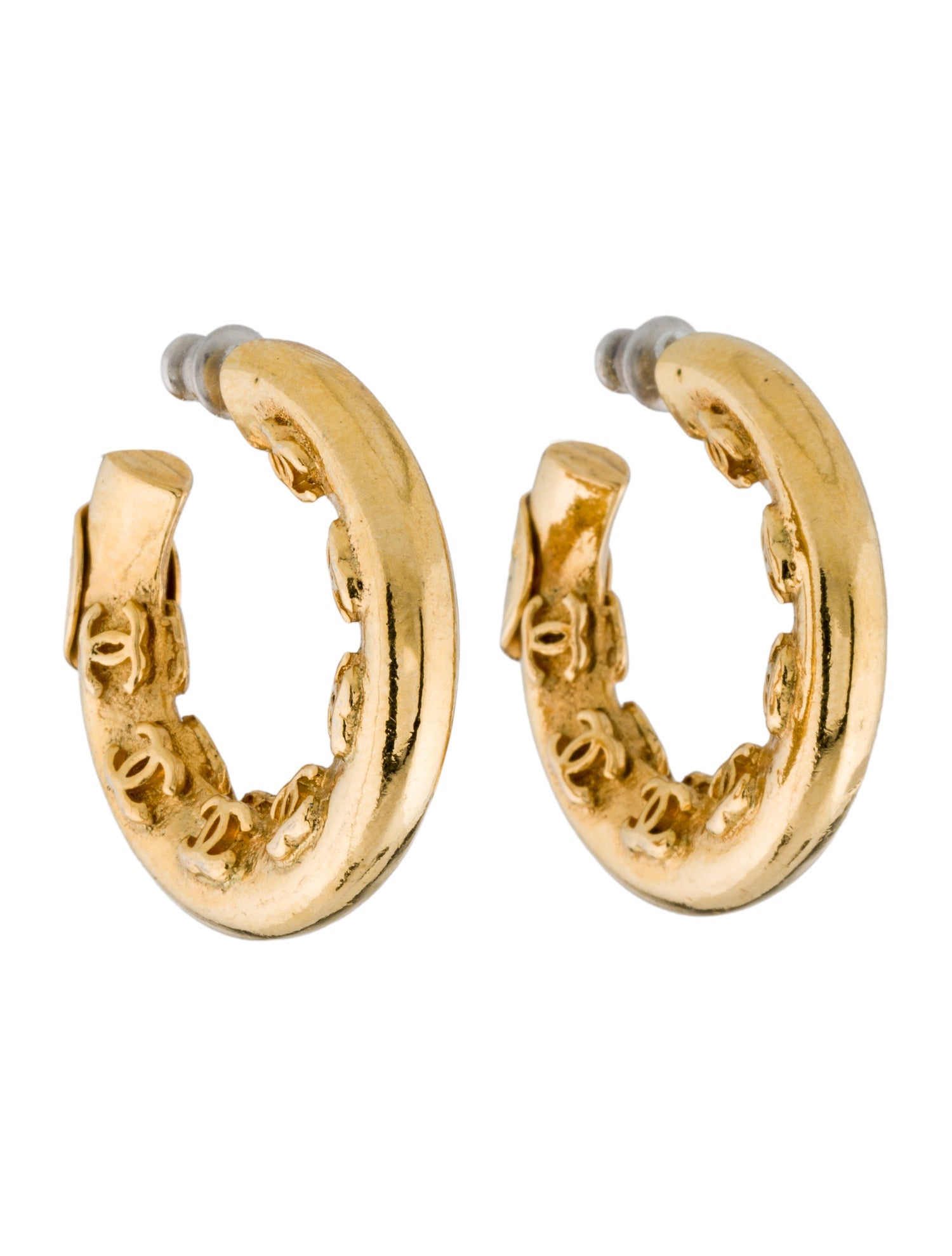 Chanel Vintage CC Hoop Earrings