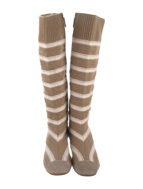 Chanel Interlocking CC Logo Wool Riding Boots